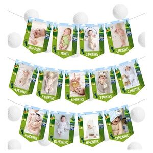 Baby Monthly Milestone Banner - Golf